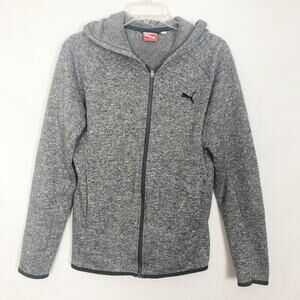 Puma Full Zip Gray Long Sleeve Gray Hoodie Size Small